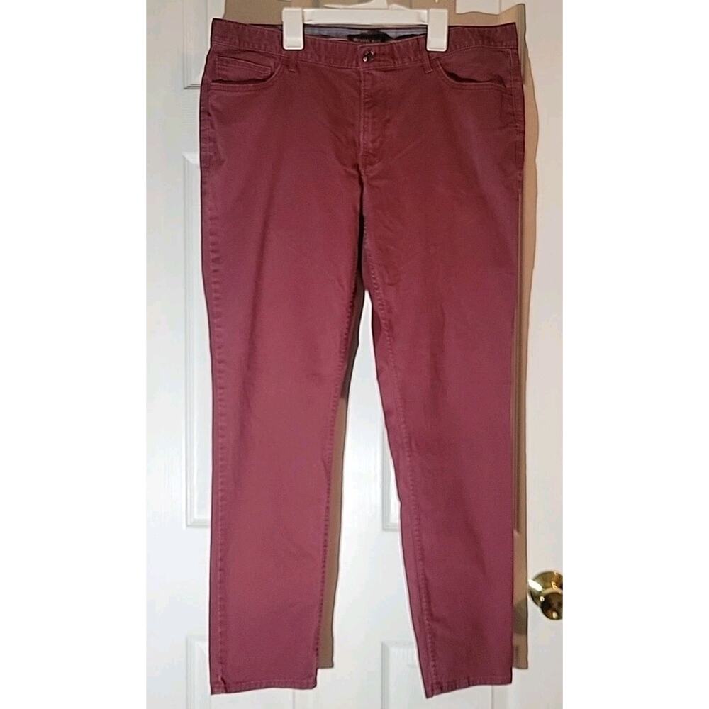 Michael Kors Women Parker Slim Fit Skinny Jeans Bordeau 36 W 32 L Stretch